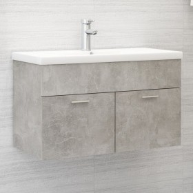 Armario para lavabo contrachapada gris hormigón 80x38,5x46 cm de vidaXL, Muebles de baño - Ref: Foro24-804660, Precio: 44,99 ...