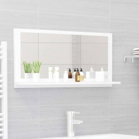 Espejo de baño madera contrachapada blanco 80x10,5x37 cm de vidaXL, Tocadores de baño - Ref: Foro24-804571, Precio: 29,27 €, ...