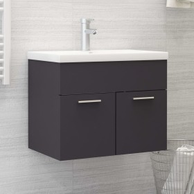 Armario para lavabo madera contrachapada gris 60x38,5x46 cm de vidaXL, Muebles de baño - Ref: Foro24-804649, Precio: 36,30 €,...