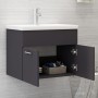 Armario para lavabo madera contrachapada gris 60x38,5x46 cm de vidaXL, Muebles de baño - Ref: Foro24-804649, Precio: 36,99 €,...