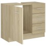 Waschbeckenschrank aus eichenfarbenem Sperrholz, 63 x 30 x 54 cm von vidaXL, Badezimmermöbel - Ref: Foro24-804187, Preis: 90,...