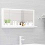 Glossy white plywood bathroom mirror 80x10.5x37 cm by vidaXL, bathroom vanities - Ref: Foro24-804577, Price: 29,52 €, Discoun...