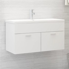 Armario para lavabo madera contrachapada blanco 90x38,5x46 cm de vidaXL, Muebles de baño - Ref: Foro24-804665, Precio: 32,69 ...