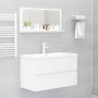 Glossy white plywood bathroom mirror 80x10.5x37 cm by vidaXL, bathroom vanities - Ref: Foro24-804577, Price: 29,52 €, Discoun...