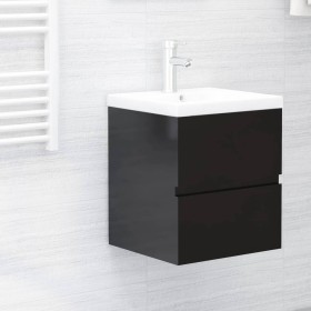 Armario para lavabo contrachapada negro brillo 41x38,5x45 cm de vidaXL, Muebles de baño - Ref: Foro24-804735, Precio: 67,99 €...