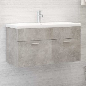 Armario para lavabo contrachapada gris hormigón 90x38,5x46 cm de vidaXL, Muebles de baño - Ref: Foro24-804669, Precio: 36,42 ...