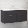 Armario para lavabo madera contrachapada gris 100x38,5x46 cm de vidaXL, Muebles de baño - Ref: Foro24-804676, Precio: 45,42 €...