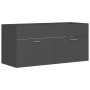 Armario para lavabo madera contrachapada gris 100x38,5x46 cm de vidaXL, Muebles de baño - Ref: Foro24-804676, Precio: 45,42 €...