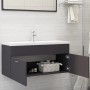 Armario para lavabo madera contrachapada gris 100x38,5x46 cm de vidaXL, Muebles de baño - Ref: Foro24-804676, Precio: 45,42 €...