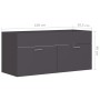 Armario para lavabo madera contrachapada gris 100x38,5x46 cm de vidaXL, Muebles de baño - Ref: Foro24-804676, Precio: 45,42 €...