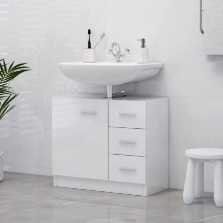 Armario para lavabo madera contrachapada blanco 63x30x54 cm de vidaXL, Muebles de baño - Ref: Foro24-804190, Precio: 78,69 €,...