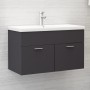 Armario para lavabo madera contrachapada gris 80x38,5x46 cm de vidaXL, Muebles de baño - Ref: Foro24-804658, Precio: 41,99 €,...