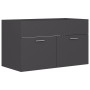 Armario para lavabo madera contrachapada gris 80x38,5x46 cm de vidaXL, Muebles de baño - Ref: Foro24-804658, Precio: 41,99 €,...