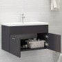 Armario para lavabo madera contrachapada gris 80x38,5x46 cm de vidaXL, Muebles de baño - Ref: Foro24-804658, Precio: 41,99 €,...