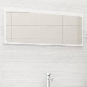 Glossy white plywood bathroom mirror 100x1.5x37 cm by vidaXL, bathroom vanities - Ref: Foro24-804635, Price: 33,46 €, Discoun...