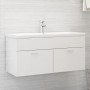 Armario para lavabo madera contrachapada blanco 100x38,5x46 cm de vidaXL, Muebles de baño - Ref: Foro24-804680, Precio: 49,94...