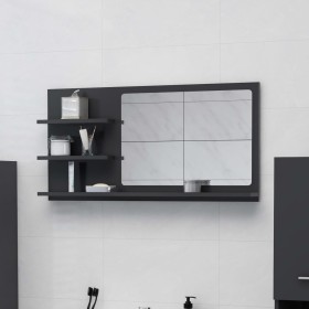 Gray plywood bathroom mirror 90x10.5x45 cm by vidaXL, bathroom vanities - Ref: Foro24-805017, Price: 22,99 €, Discount: %