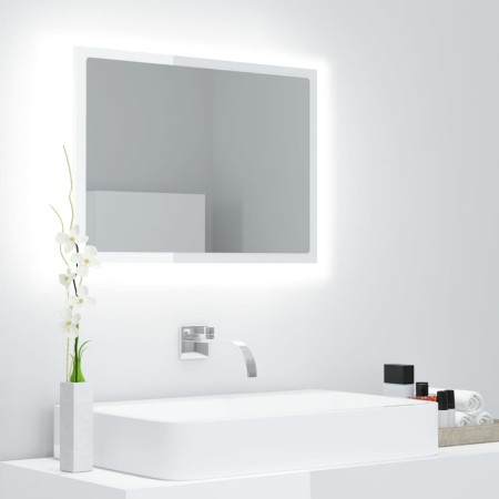 Glossy white acrylic bathroom mirror 60x8.5x37 cm by vidaXL, bathroom vanities - Ref: Foro24-804921, Price: 38,41 €, Discount: %