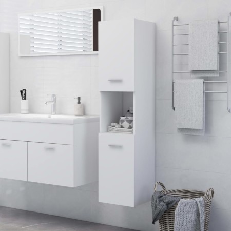 Armario de baño madera contrachapada blanco 30x30x130 cm de vidaXL, Muebles de baño - Ref: Foro24-804997, Precio: 62,65 €, De...