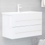 Mueble de lavabo madera ingeniería blanco brillo 80x38,5x48 cm de vidaXL, Muebles de baño - Ref: Foro24-804707, Precio: 69,36...