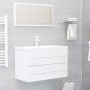 Mueble de lavabo madera ingeniería blanco brillo 80x38,5x48 cm de vidaXL, Muebles de baño - Ref: Foro24-804707, Precio: 69,36...