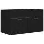 Armario para lavabo madera contrachapada negro 80x38,5x46 cm de vidaXL, Muebles de baño - Ref: Foro24-804657, Precio: 41,09 €...