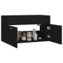 Armario para lavabo madera contrachapada negro 80x38,5x46 cm de vidaXL, Muebles de baño - Ref: Foro24-804657, Precio: 41,09 €...