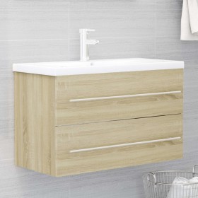 Armario para lavabo aglomerado roble Sonoma 80x38,5x48 cm de vidaXL, Muebles de baño - Ref: Foro24-804704, Precio: 60,79 €, D...