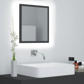 Glossy gray acrylic bathroom mirror 40x8.5x37 cm by vidaXL, bathroom vanities - Ref: Foro24-804910, Price: 27,03 €, Discount: %