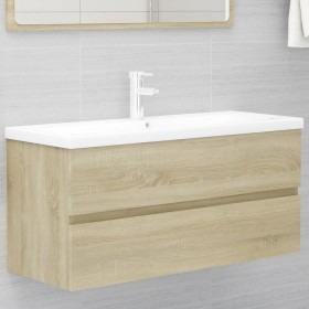 Mueble lavabo madera contrachapada roble Sonoma 100x38,5x45 cm de vidaXL, Muebles de baño - Ref: Foro24-804767, Precio: 66,99...