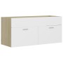 Armario para lavabo contrachapada blanco roble 100x38,5x46 cm de vidaXL, Muebles de baño - Ref: Foro24-804679, Precio: 45,77 ...