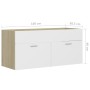 Armario para lavabo contrachapada blanco roble 100x38,5x46 cm de vidaXL, Muebles de baño - Ref: Foro24-804679, Precio: 45,77 ...