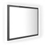 Glossy gray plywood bathroom mirror 60x8.5x37 cm by vidaXL, bathroom vanities - Ref: Foro24-804923, Price: 36,31 €, Discount: %