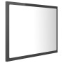 Glossy gray plywood bathroom mirror 60x8.5x37 cm by vidaXL, bathroom vanities - Ref: Foro24-804923, Price: 36,31 €, Discount: %