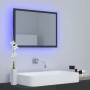 Glossy gray plywood bathroom mirror 60x8.5x37 cm by vidaXL, bathroom vanities - Ref: Foro24-804923, Price: 36,31 €, Discount: %