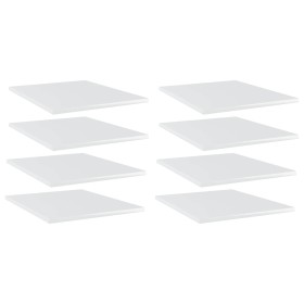 Shelf shelf 8 units glossy white plywood 40x50x1.5cm by vidaXL, Shelves - Ref: Foro24-805197, Price: 43,99 €, Discount: %