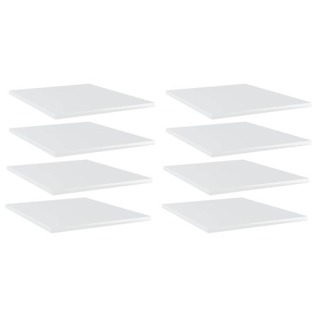 Shelf shelf 8 units glossy white plywood 40x50x1.5cm by vidaXL, Shelves - Ref: Foro24-805197, Price: 43,99 €, Discount: %