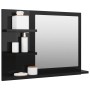 Espejo de baño aglomerado negro brillante 60x10,5x45 cm de vidaXL, Tocadores de baño - Ref: Foro24-805013, Precio: 43,99 €, D...