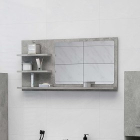 Concrete gray plywood bathroom mirror 90x10.5x45 cm by vidaXL, bathroom vanities - Ref: Foro24-805019, Price: 34,57 €, Discou...