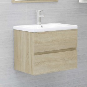 Armario de lavabo contrachapada roble Sonoma 60x38,5x45 cm de vidaXL, Muebles de baño - Ref: Foro24-804740, Precio: 58,04 €, ...