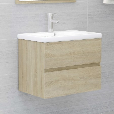 Armario de lavabo contrachapada roble Sonoma 60x38,5x45 cm de vidaXL, Muebles de baño - Ref: Foro24-804740, Precio: 54,78 €, ...