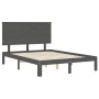 Grauer Massivholzbettrahmen mit Kopfteil 140x200 cm von vidaXL, Betten und Lattenroste - Ref: Foro24-3193663, Preis: 150,05 €...