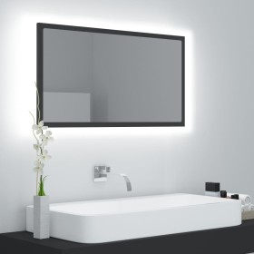 Gray acrylic LED bathroom mirror 80x8.5x37 cm by vidaXL, bathroom vanities - Ref: Foro24-804926, Price: 39,82 €, Discount: %