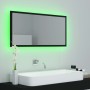 Glänzend schwarzer LED-Badezimmerspiegel aus Acryl, 90 x 8,5 x 37 cm von vidaXL, Badezimmerwaschtische - Ref: Foro24-804933, ...