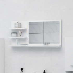 Espejo de baño madera contrachapada blanco 90x10,5x45 cm de vidaXL, Tocadores de baño - Ref: Foro24-805015, Precio: 37,35 €, ...