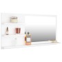 Espejo de baño madera contrachapada blanco 90x10,5x45 cm de vidaXL, Tocadores de baño - Ref: Foro24-805015, Precio: 41,12 €, ...