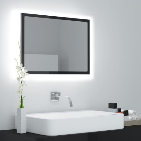 Espejo de baño acrílico negro brillo 60x8,5x37 cm de vidaXL, Tocadores de baño - Ref: Foro24-804922, Precio: 42,99 €, Descuen...