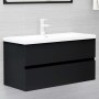 Armario para lavabo madera contrachapada negro 90x38,5x45 cm de vidaXL, Muebles de baño - Ref: Foro24-804756, Precio: 52,04 €...