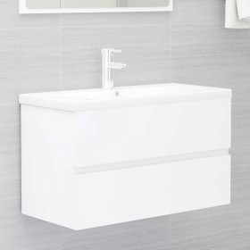 White engineered wood washbasin cabinet 80x38.5x45 cm by vidaXL, Bathroom furniture - Ref: Foro24-804746, Price: 51,28 €, Dis...