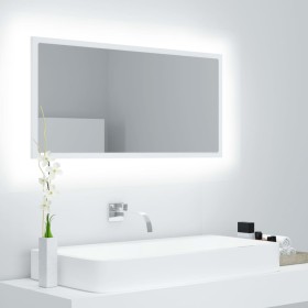 Espejo de baño LED acrílico blanco 90x8,5x37 cm de vidaXL, Tocadores de baño - Ref: Foro24-804932, Precio: 45,82 €, Descuento: %